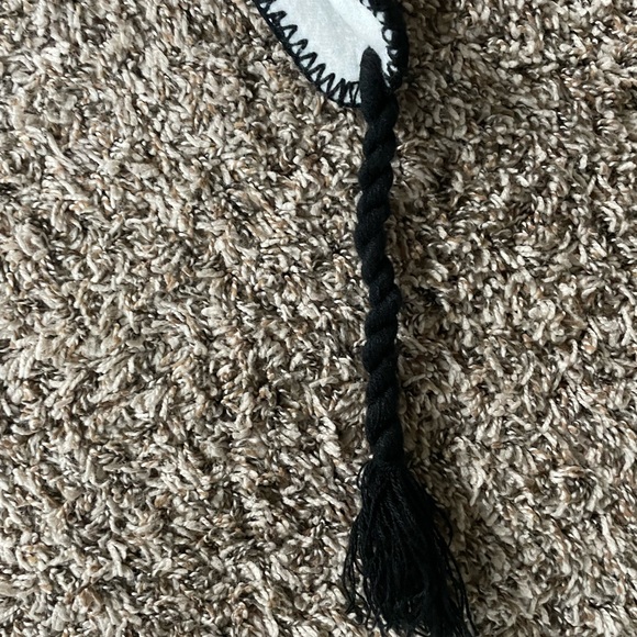 Black and White Houndstooth Winter Hat with Pom-pom and Earflaps - Picture 2 of 5